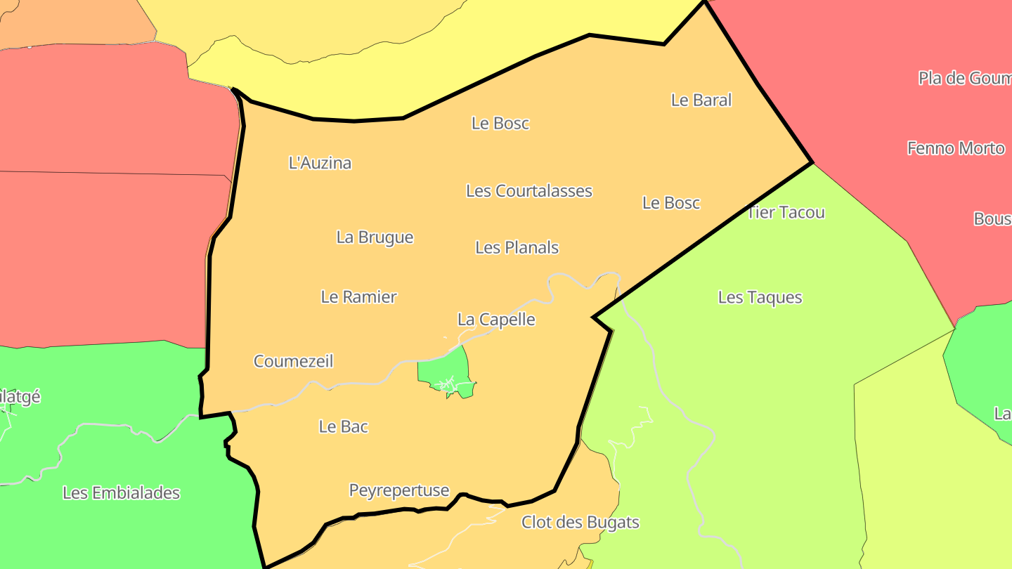 Carte des prix de l'immobilier Rouffiac-des-Corbières
