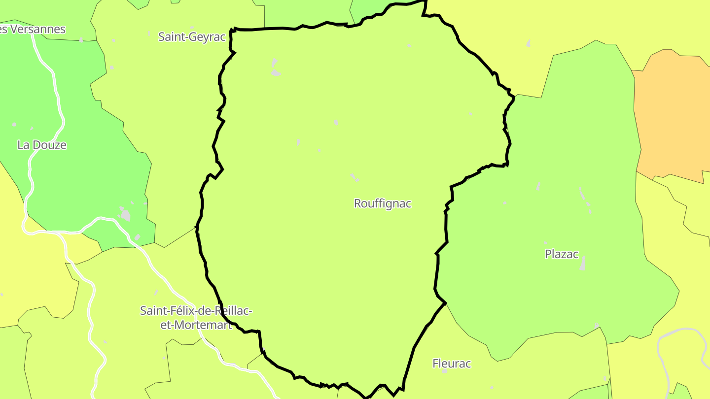 Carte des prix de l'immobilier Rouffignac-Saint-Cernin-de-Reilhac