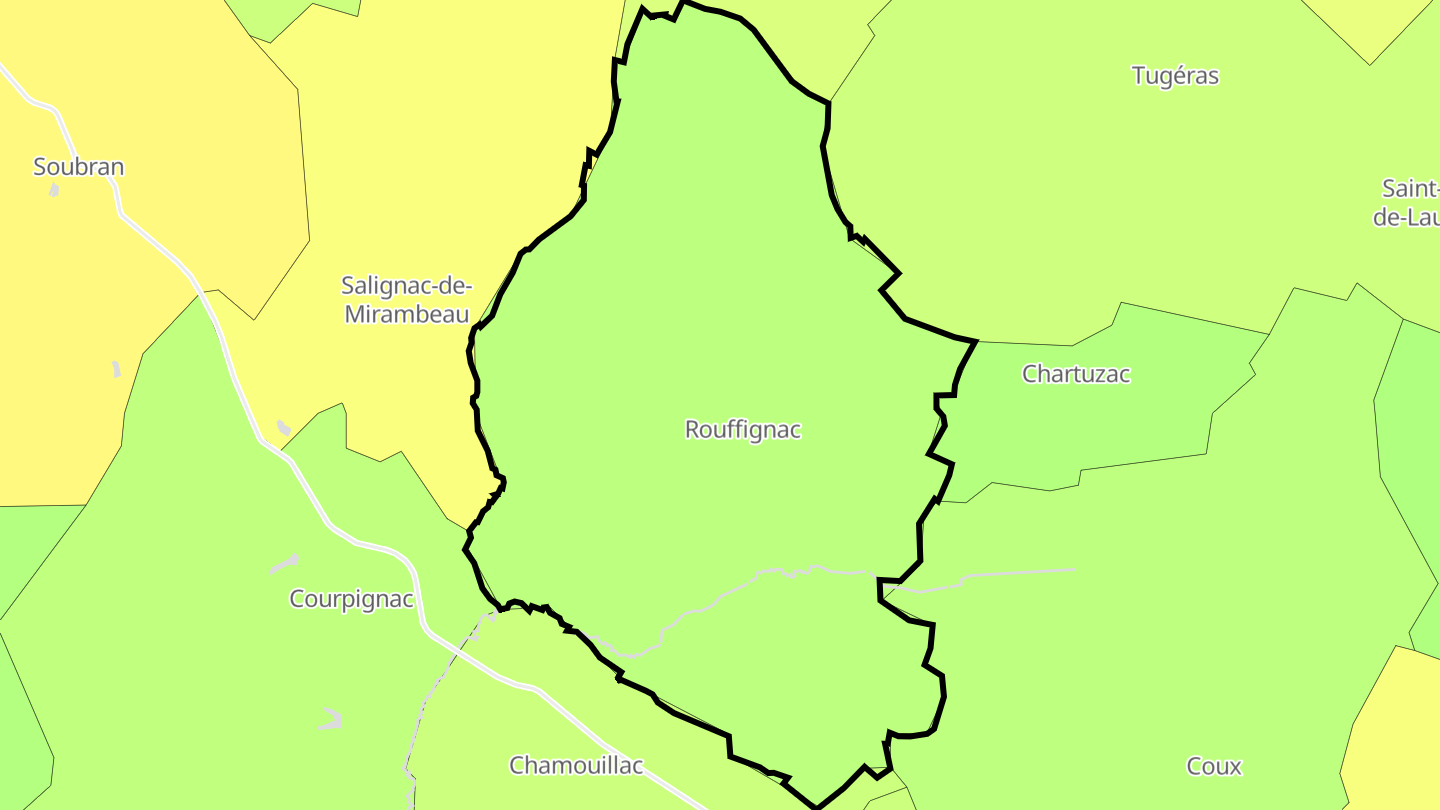 Carte des prix de l'immobilier Rouffignac