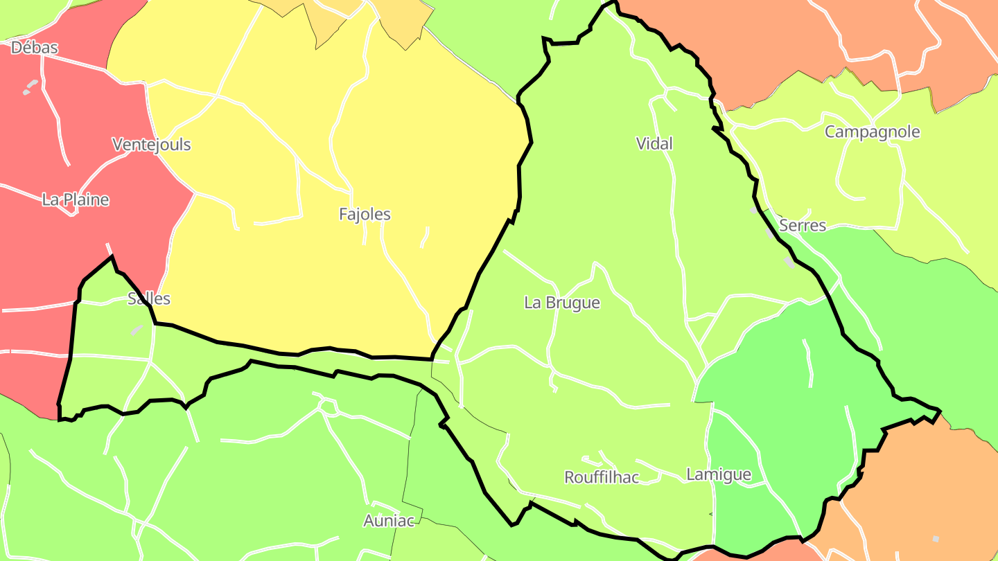 Carte des prix de l'immobilier Rouffilhac