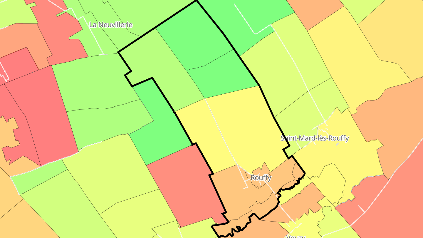 Carte des prix de l'immobilier Rouffy