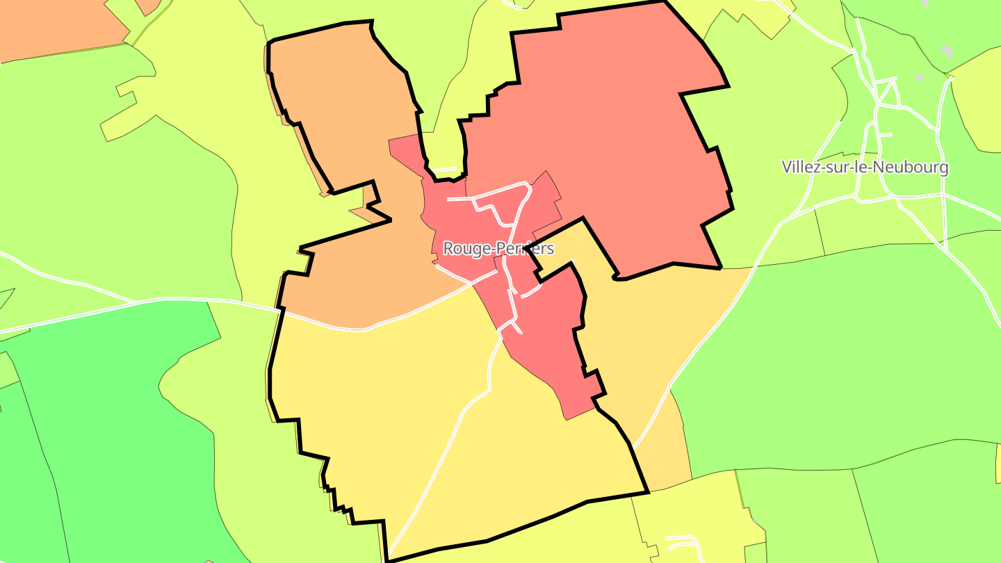 Carte des prix de l'immobilier Rouge-Perriers