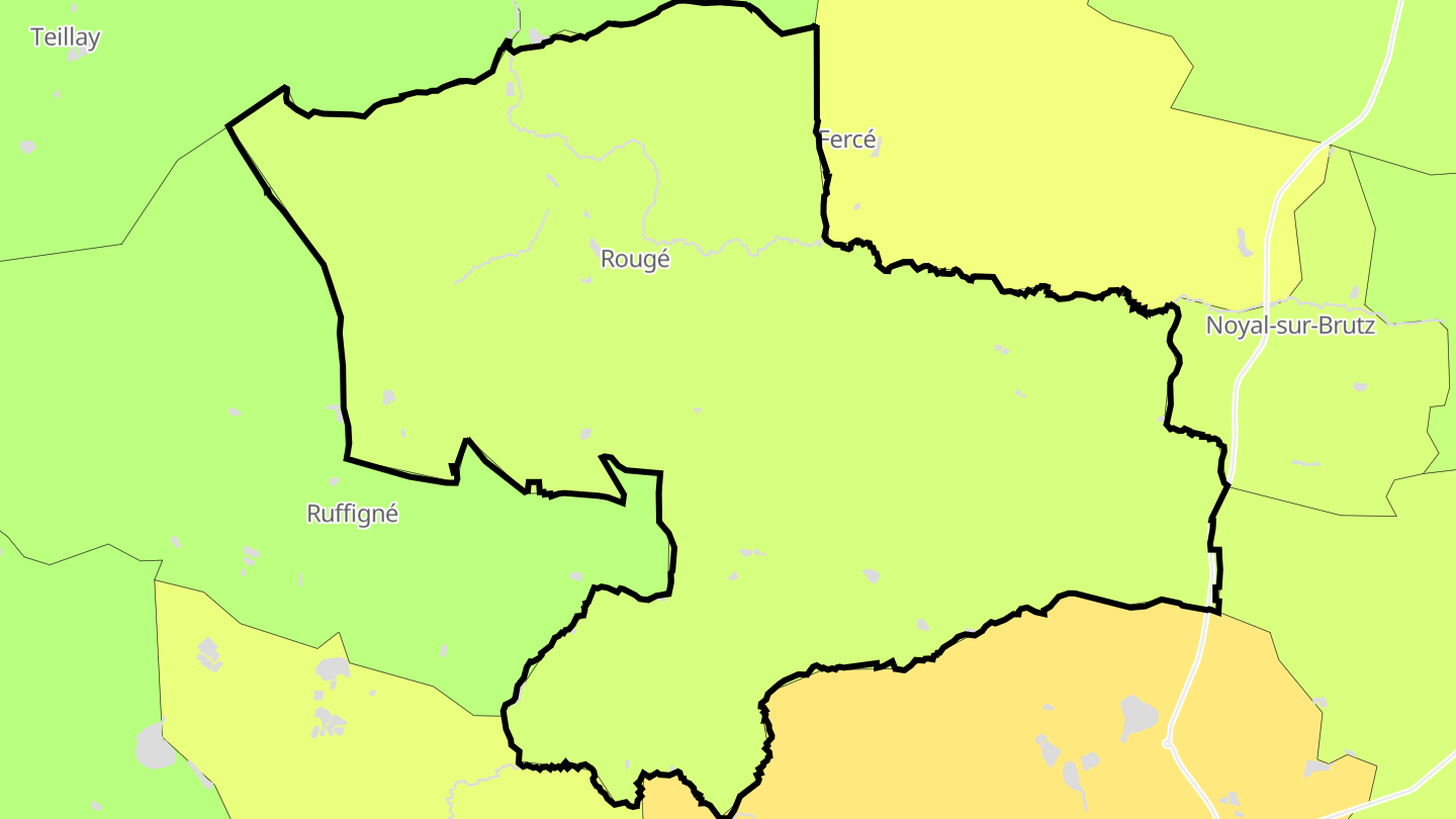 Carte des prix de l'immobilier Rougé
