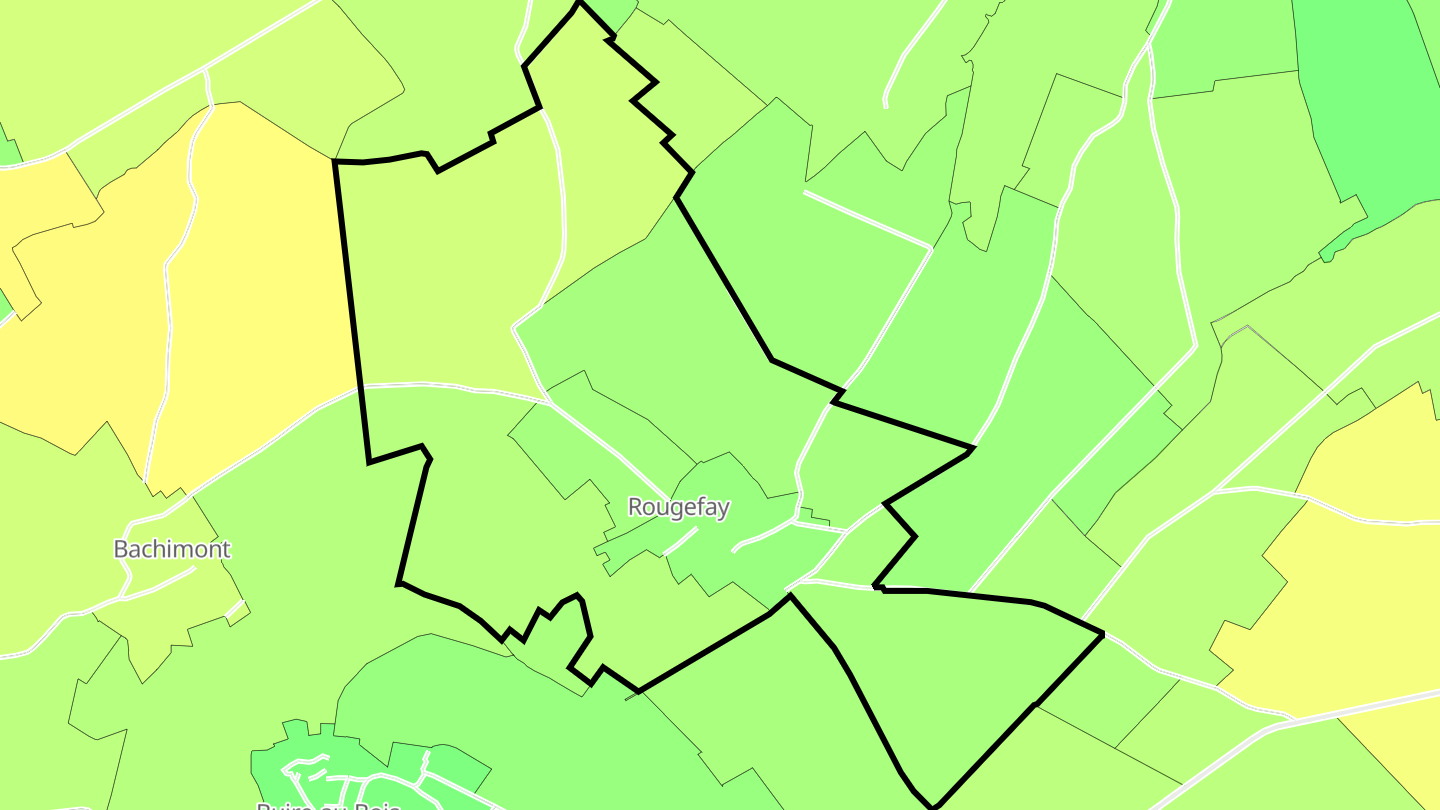 Carte des prix de l'immobilier Rougefay