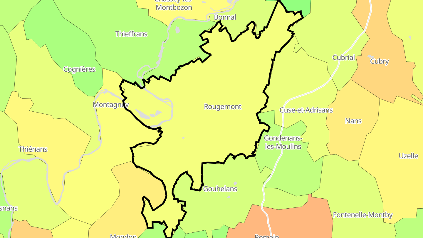 Carte des prix de l'immobilier Rougemont