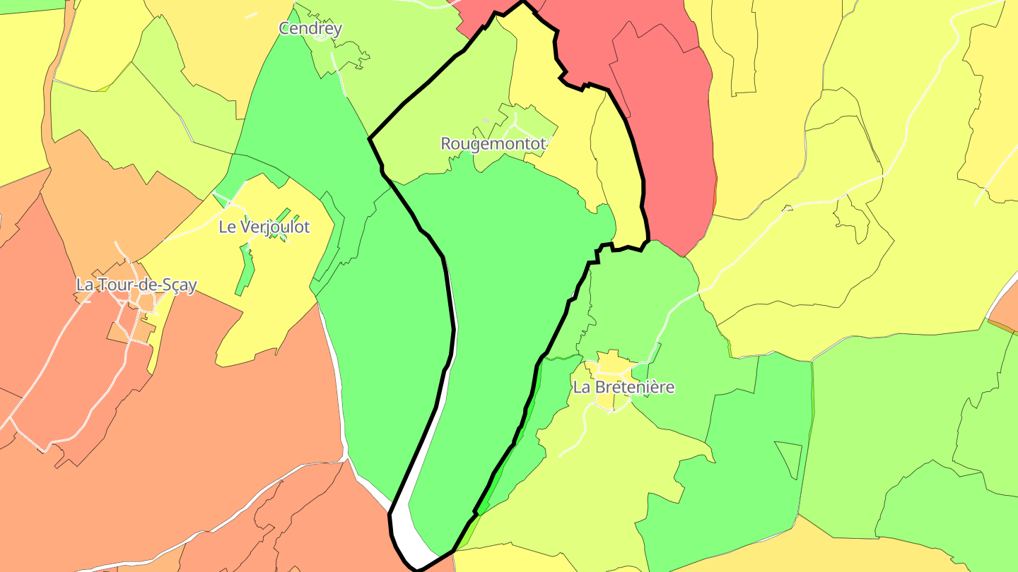 Carte des prix de l'immobilier Rougemontot