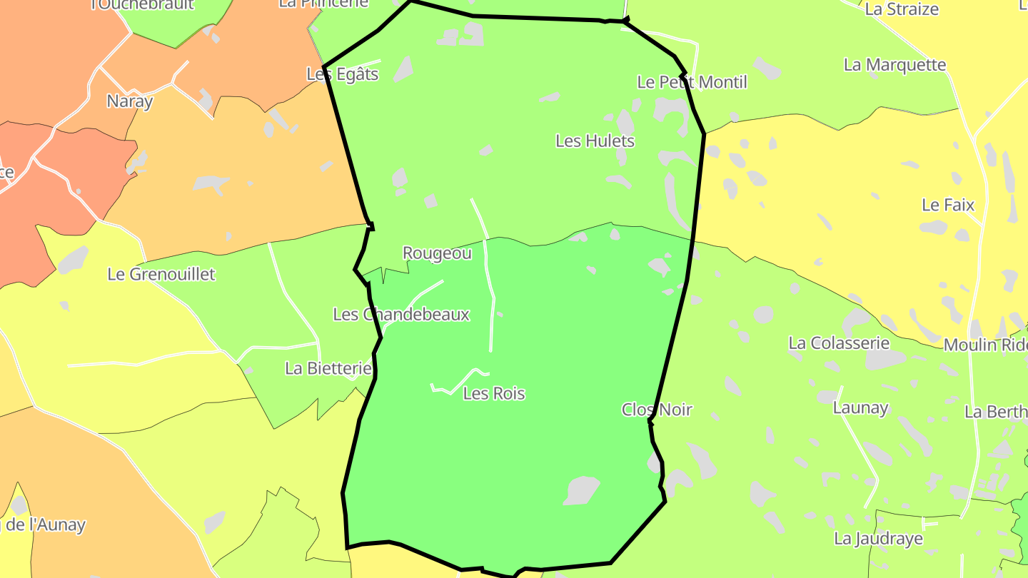 Carte des prix de l'immobilier Rougeou