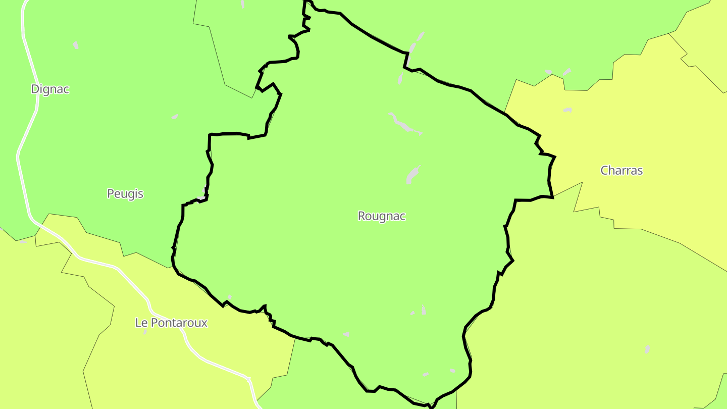 Carte des prix de l'immobilier Rougnac