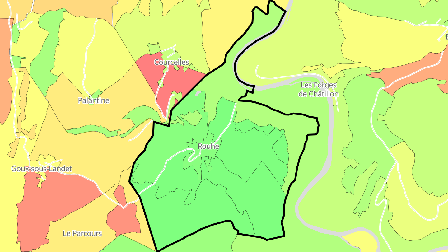 Carte des prix de l'immobilier Rouhe