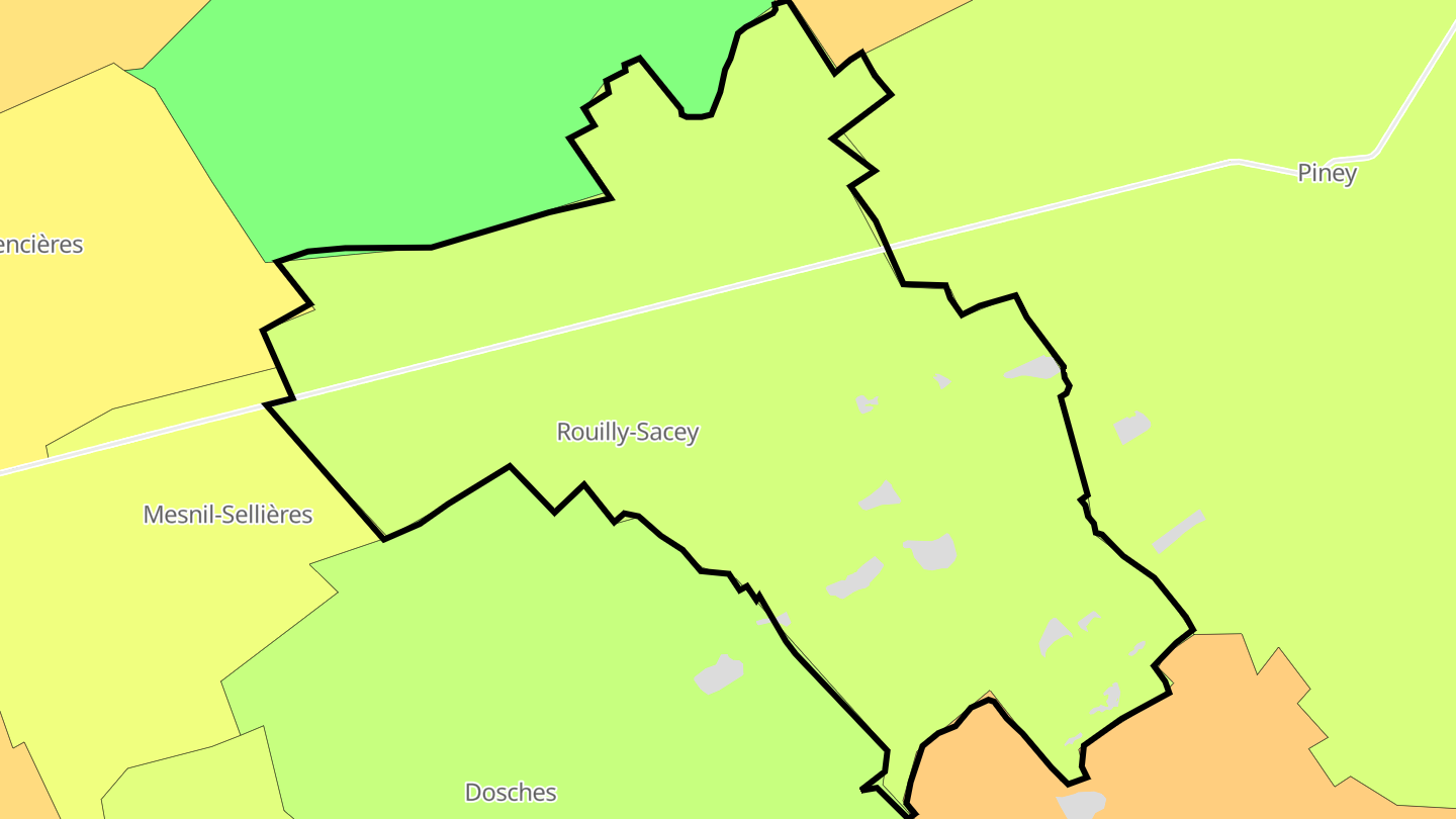 Carte des prix de l'immobilier Rouilly-Sacey