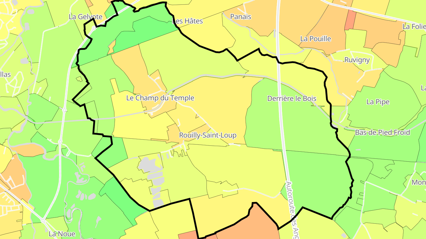 Carte des prix de l'immobilier Rouilly-Saint-Loup