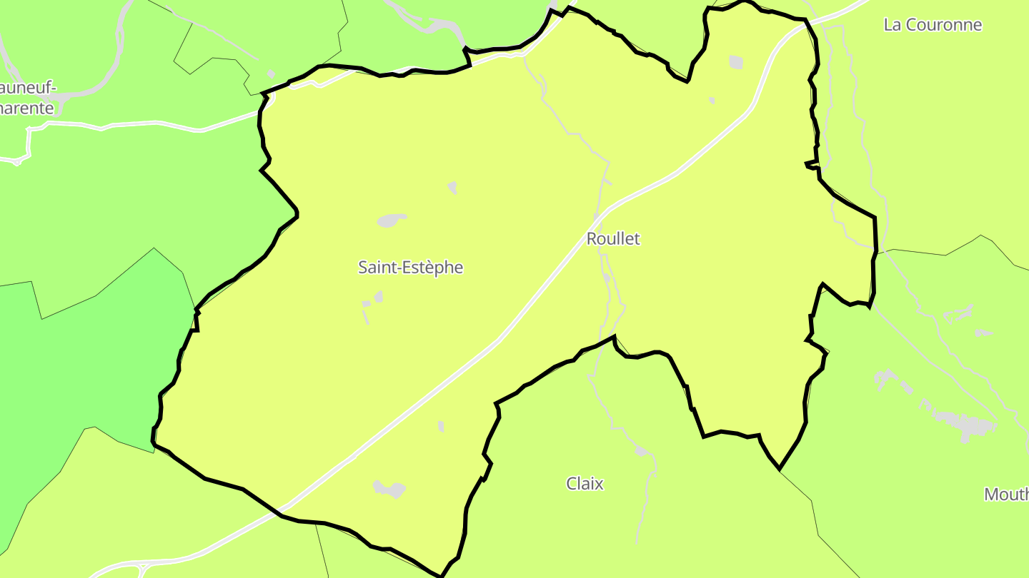 Carte des prix de l'immobilier Roullet-Saint-Estèphe