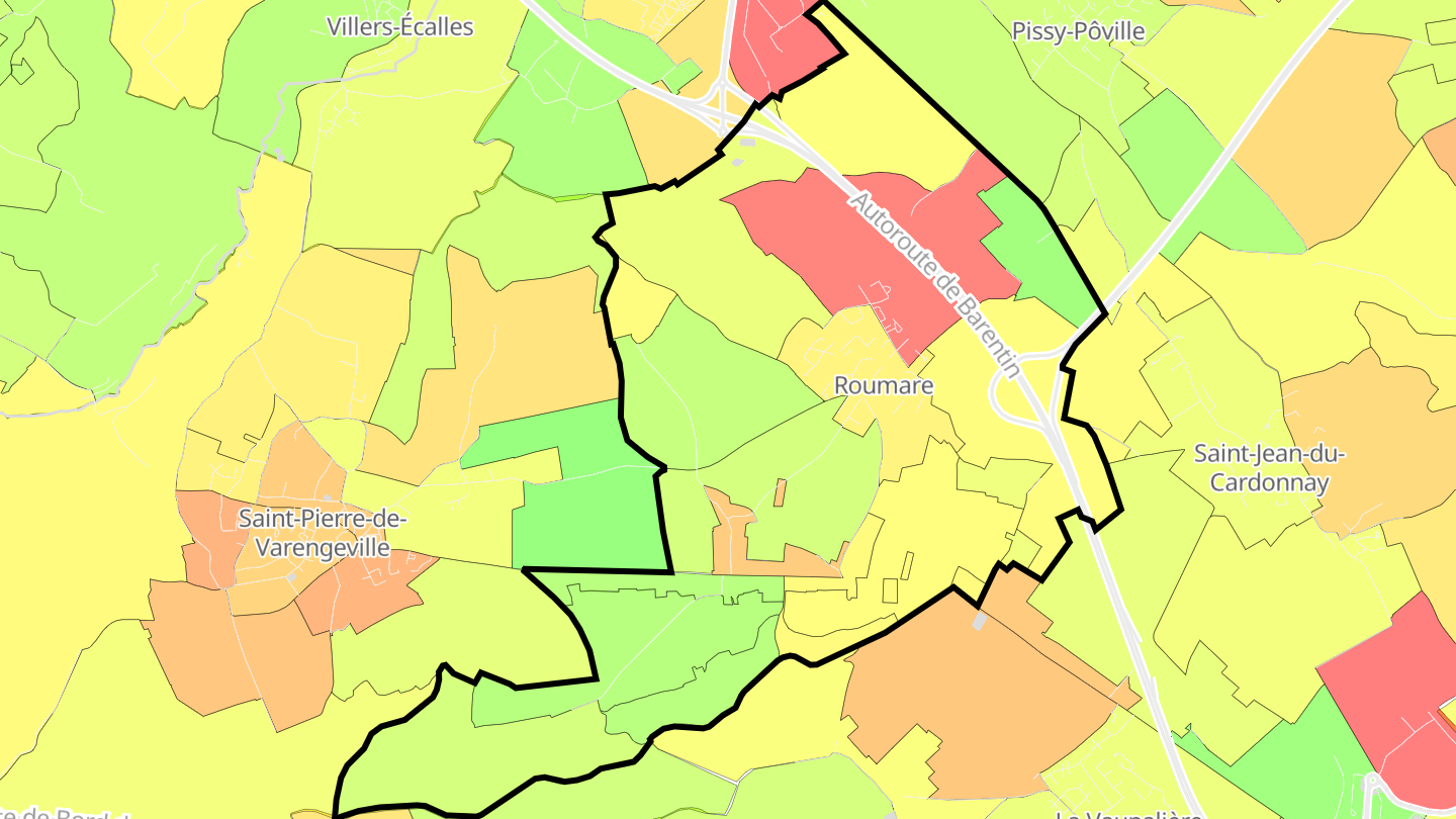 Carte des prix de l'immobilier Roumare