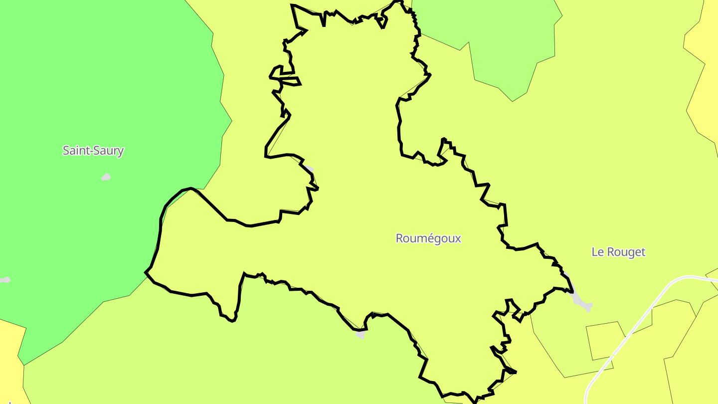 Carte des prix de l'immobilier Roumégoux