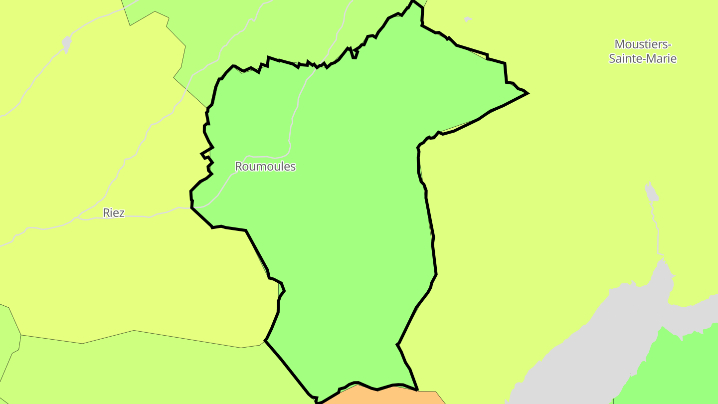 Carte des prix de l'immobilier Roumoules