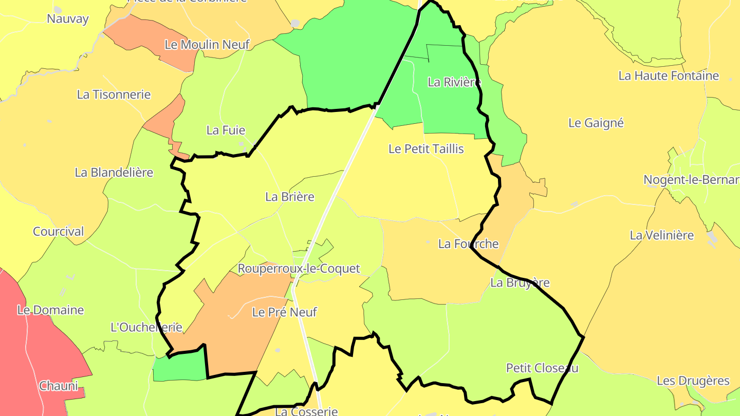 Carte des prix de l'immobilier Rouperroux-le-Coquet