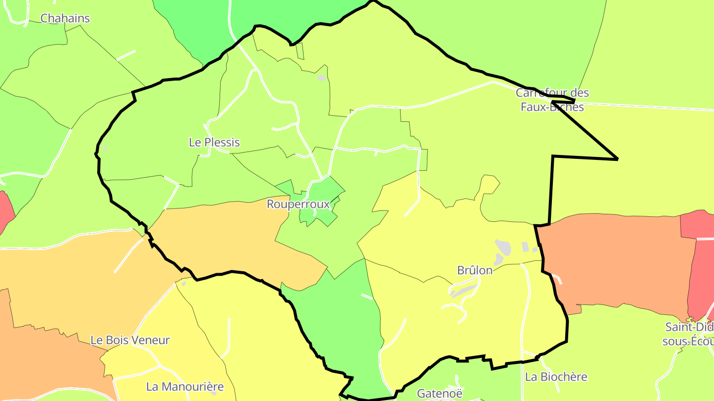Carte des prix de l'immobilier Rouperroux