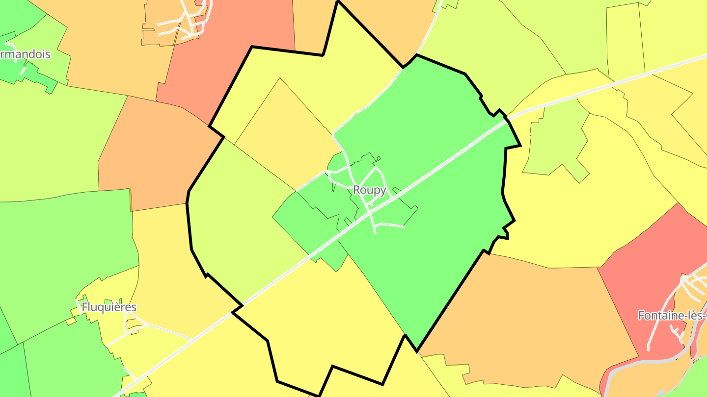 Carte des prix de l'immobilier Roupy