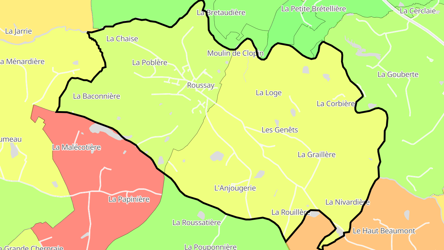 Carte des prix de l'immobilier Roussay