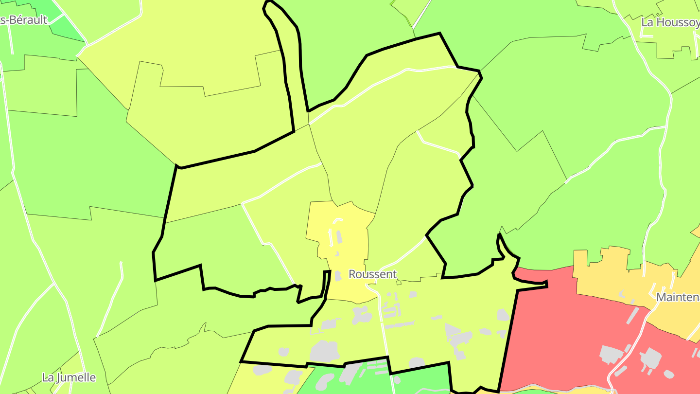 Carte des prix de l'immobilier Roussent