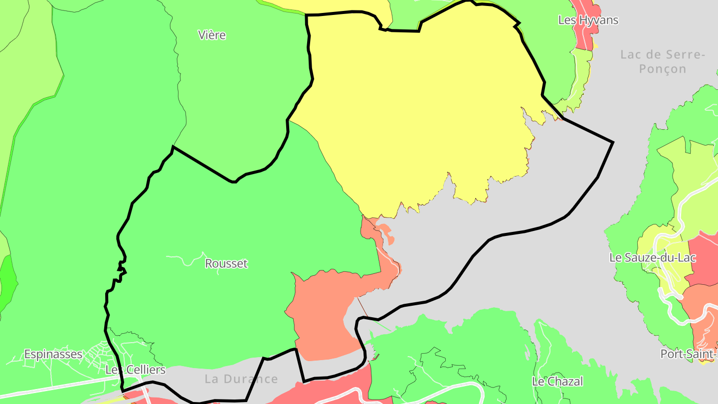 Carte des prix de l'immobilier Rousset