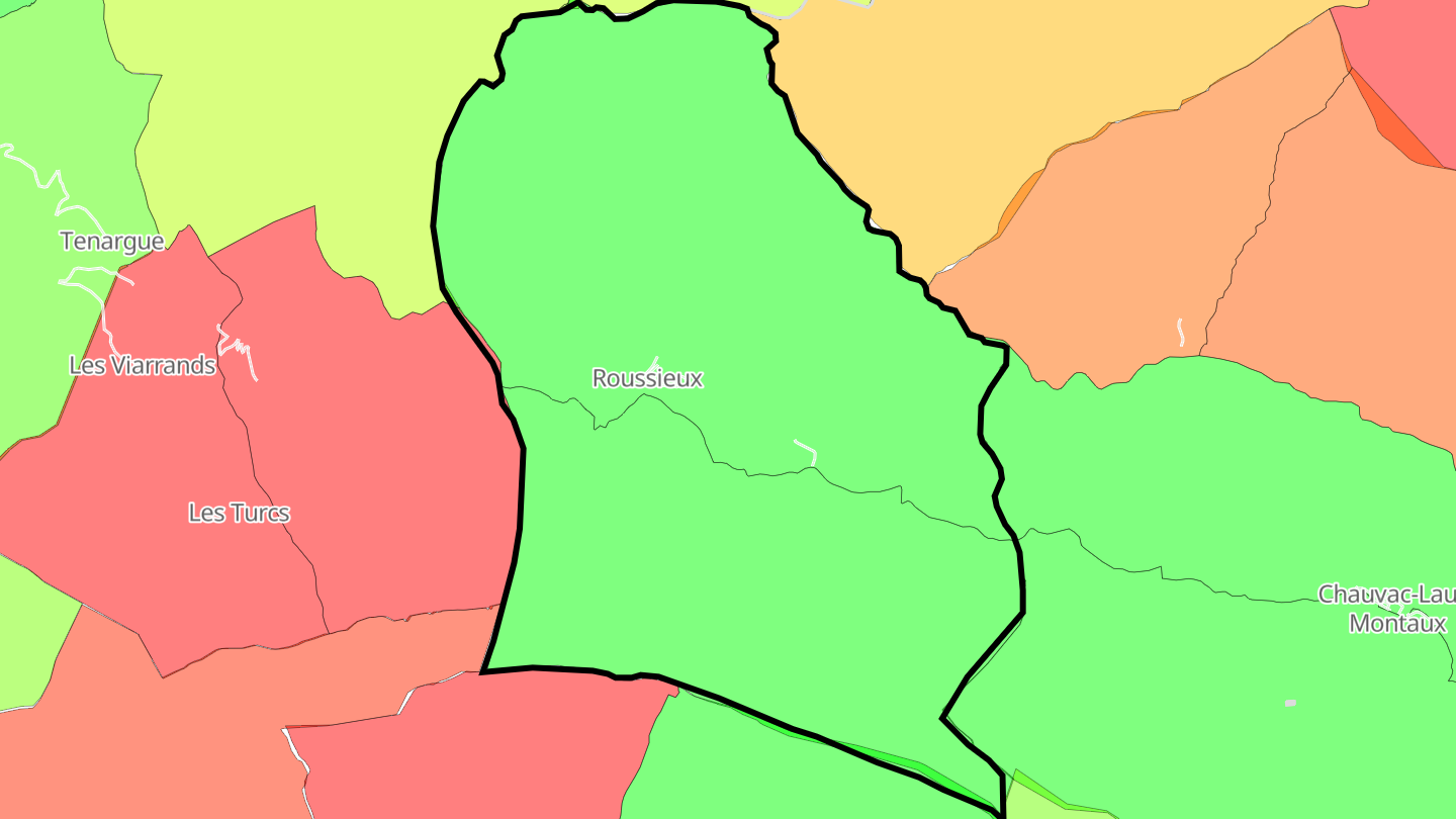 Carte des prix de l'immobilier Roussieux