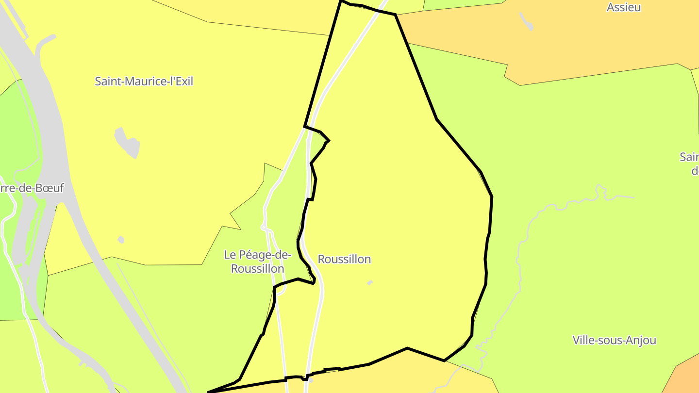 Carte des prix de l'immobilier Roussillon