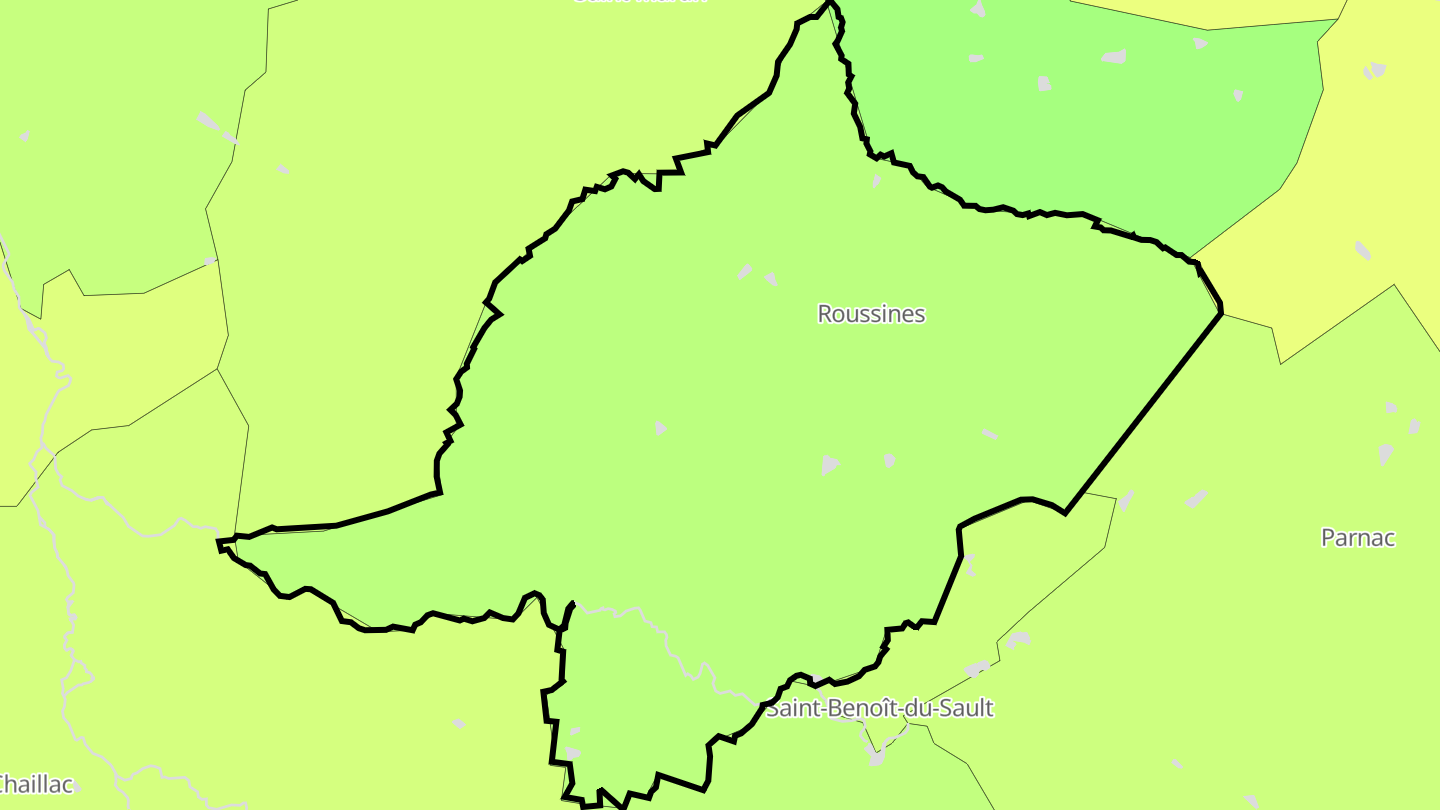 Carte des prix de l'immobilier Roussines