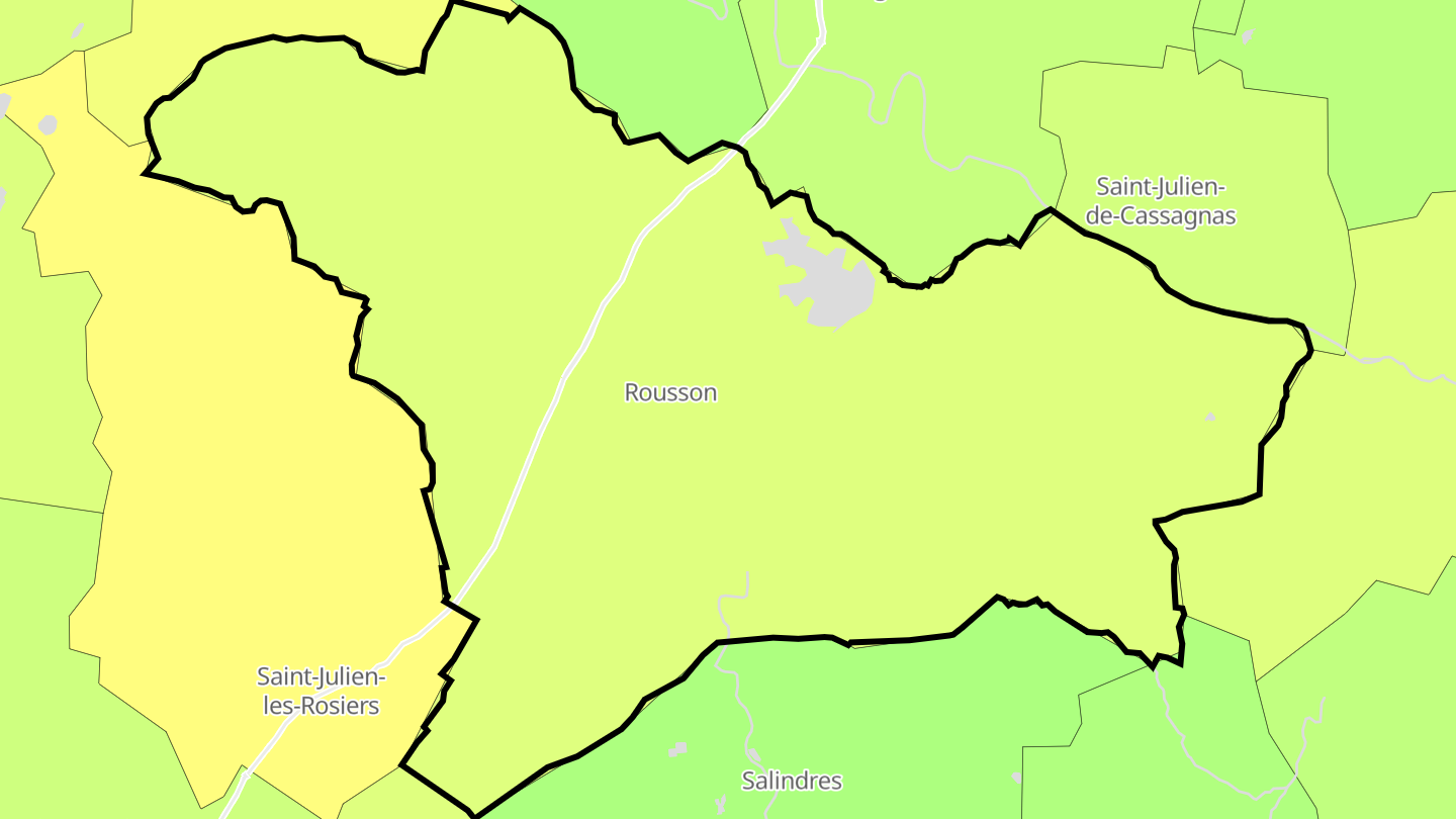 Carte des prix de l'immobilier Rousson