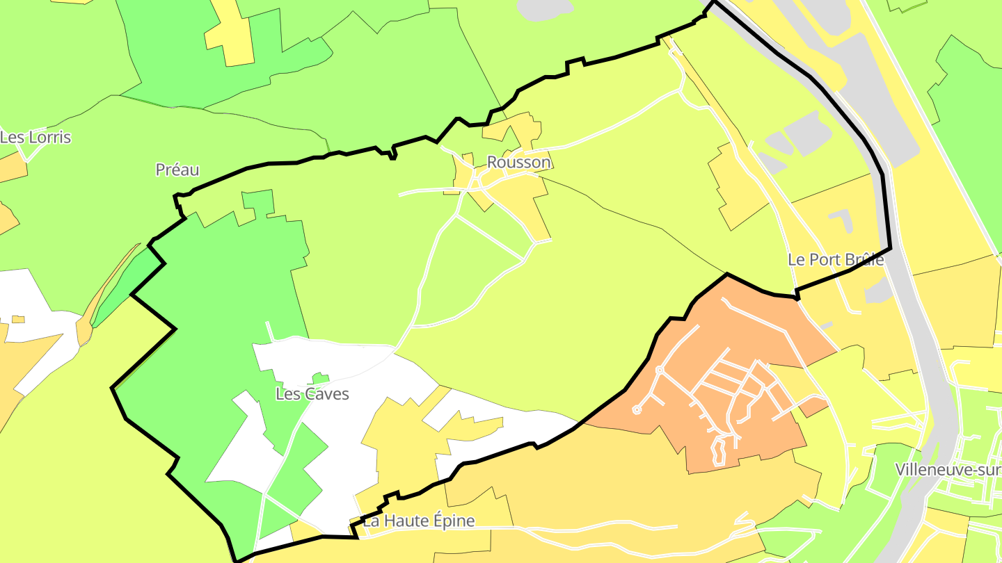 Carte des prix de l'immobilier Rousson