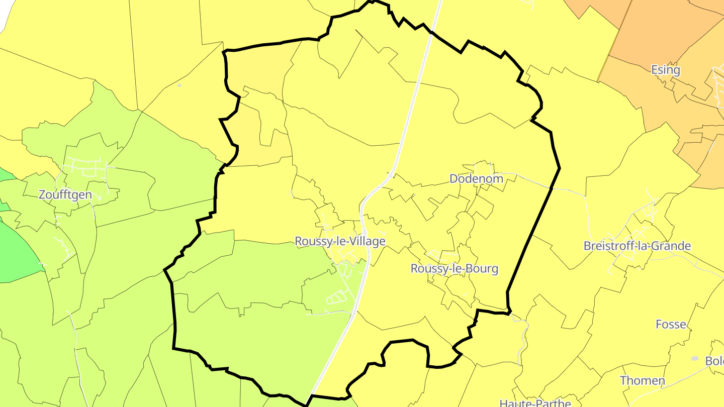 Carte des prix de l'immobilier Roussy-le-Village