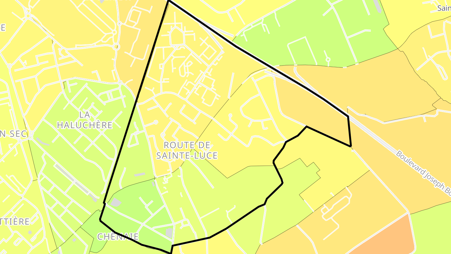 Carte des prix de l'immobilier Route de Sainte-Luce