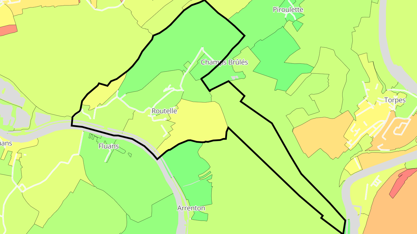 Carte des prix de l'immobilier Routelle