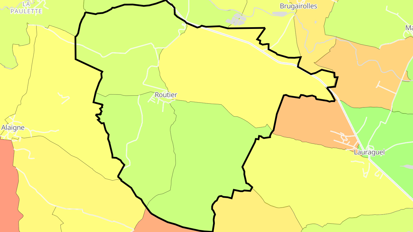 Carte des prix de l'immobilier Routier