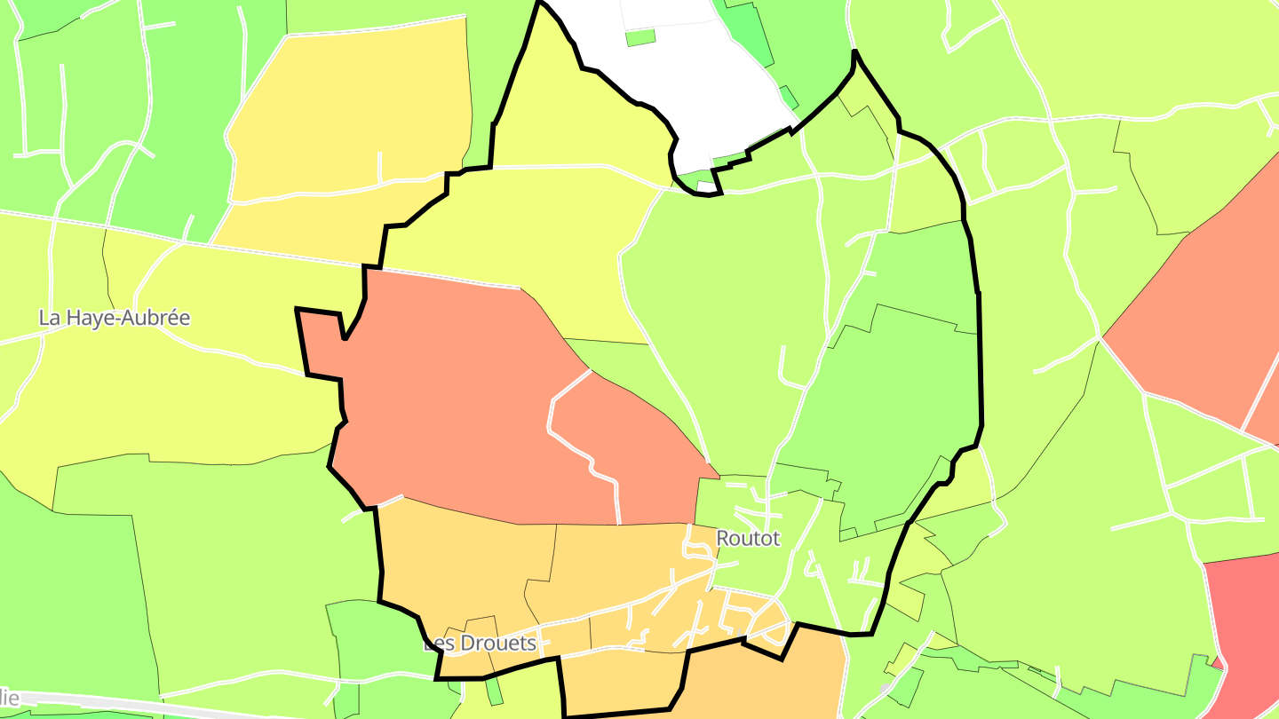 Carte des prix de l'immobilier Routot