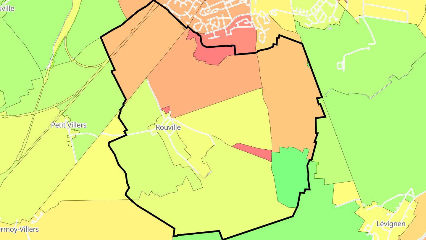 Carte des prix de l'immobilier Rouville