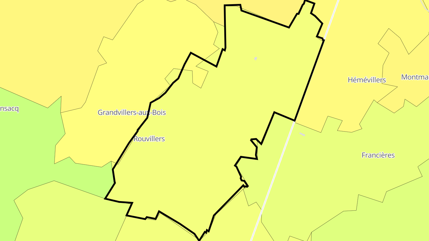Carte des prix de l'immobilier Rouvillers