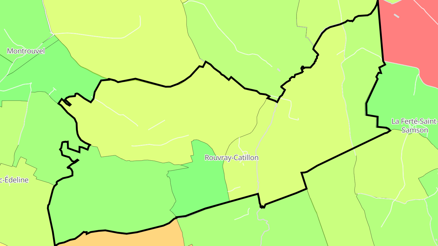 Carte des prix de l'immobilier Rouvray-Catillon