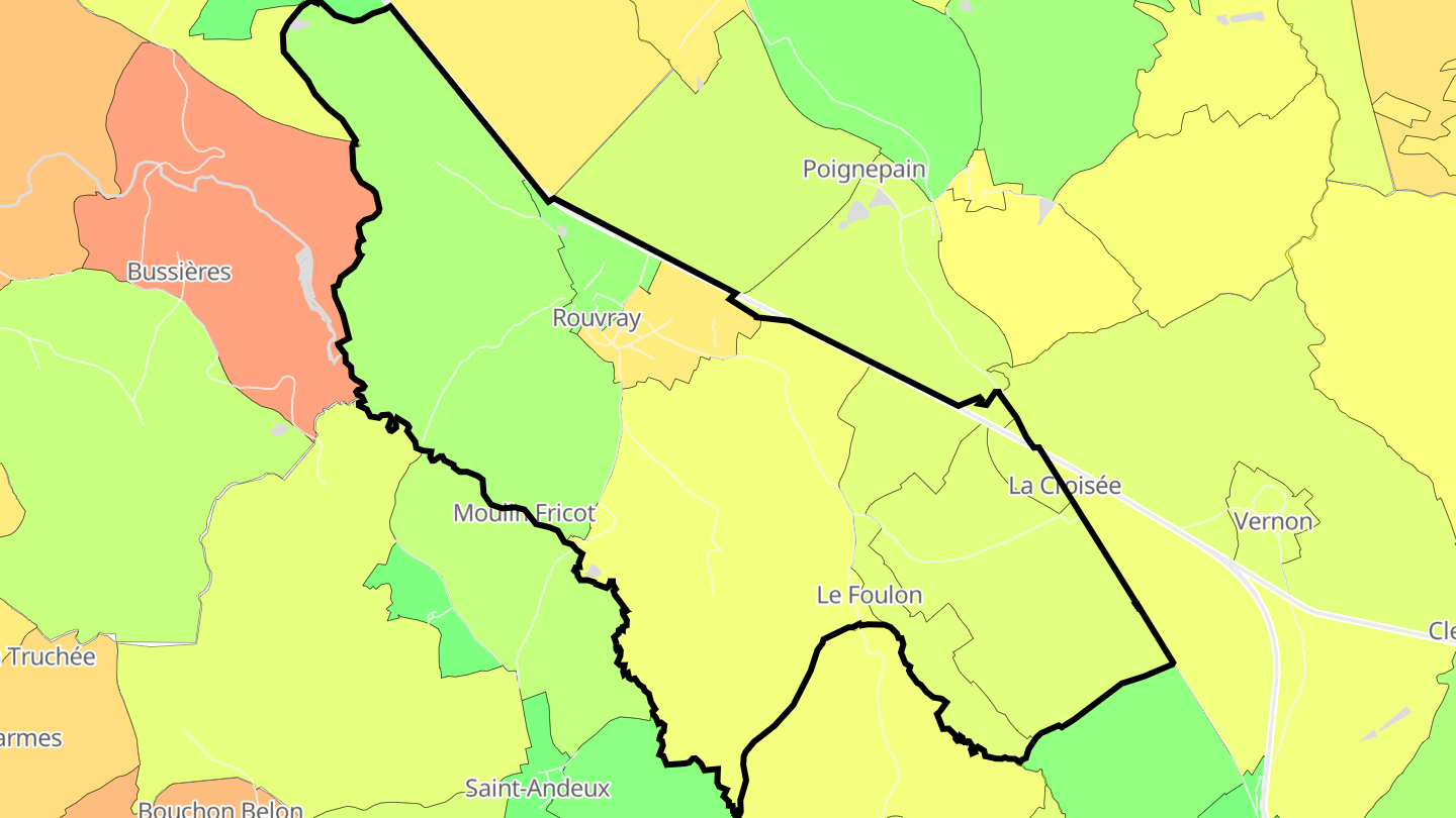 Carte des prix de l'immobilier Rouvray