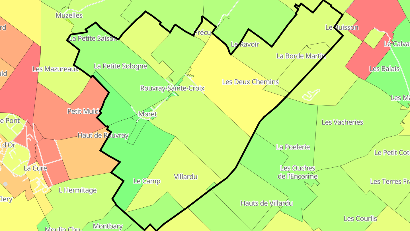 Carte des prix de l'immobilier Rouvray-Sainte-Croix