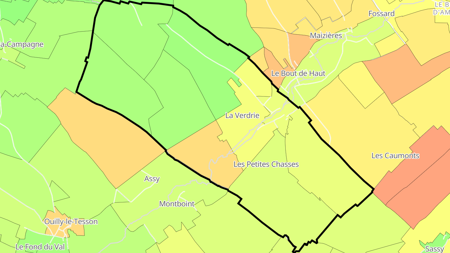 Carte des prix de l'immobilier Rouvres