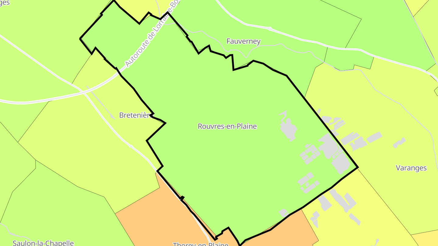 Carte des prix de l'immobilier Rouvres-en-Plaine