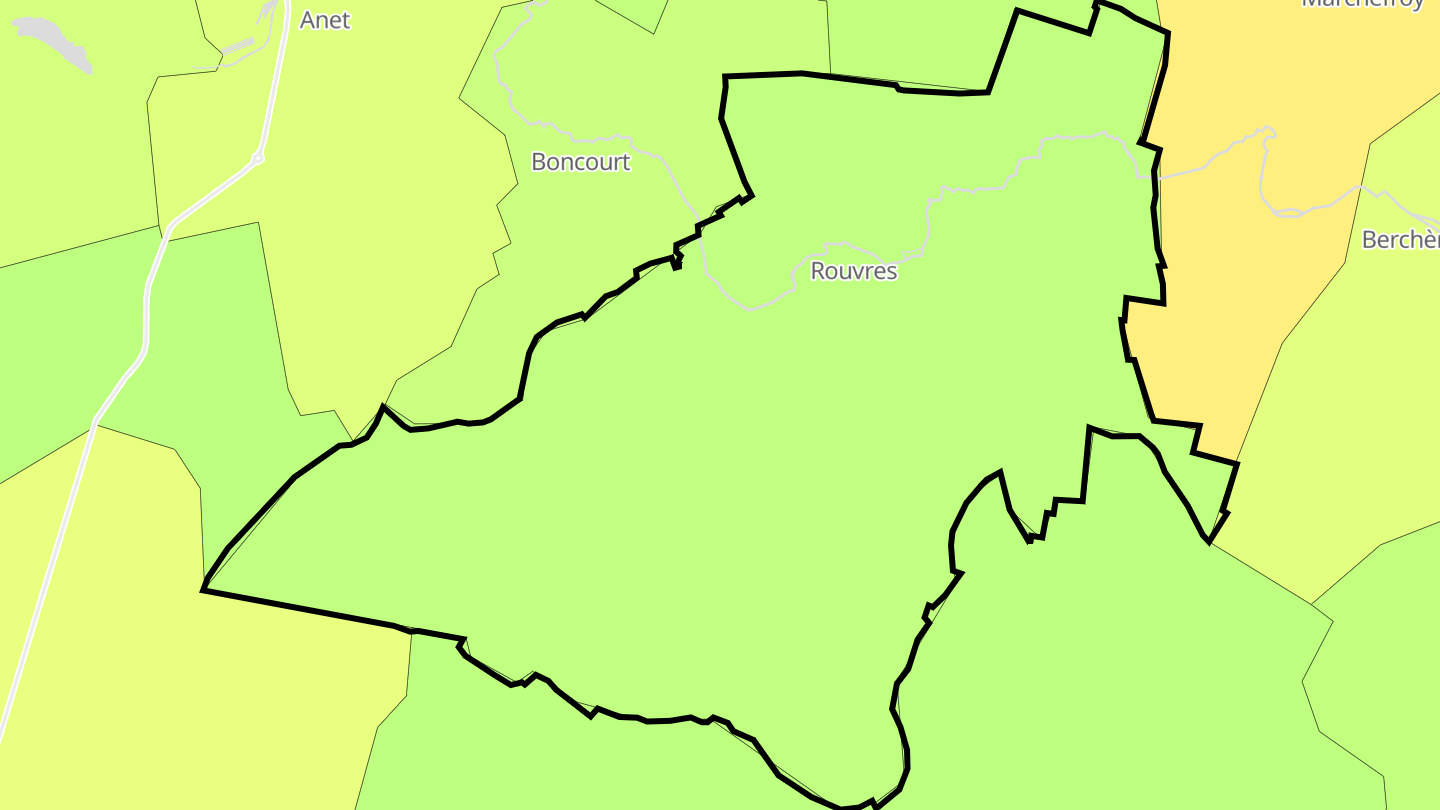 Carte des prix de l'immobilier Rouvres