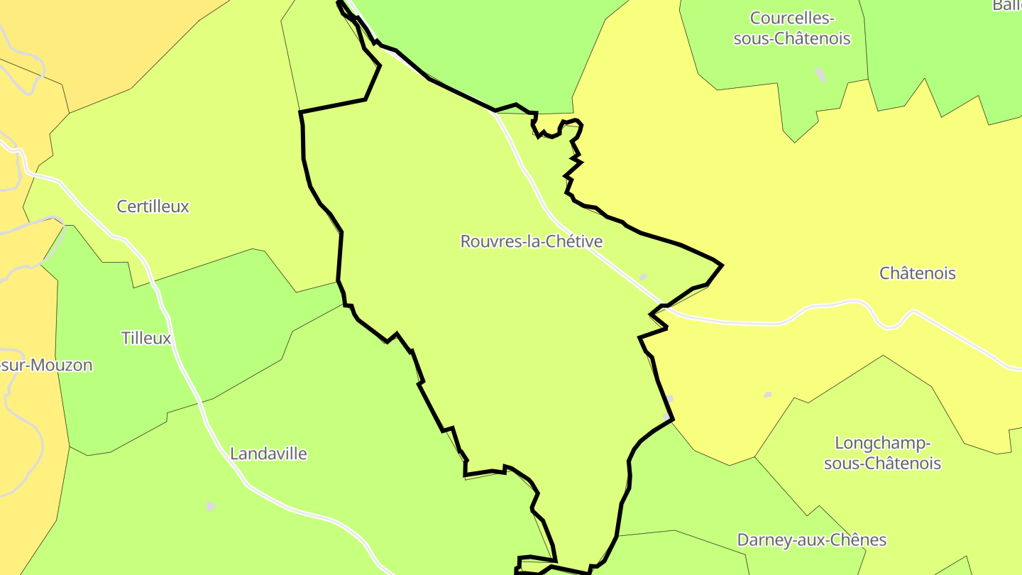 Carte des prix de l'immobilier Rouvres-la-Chétive
