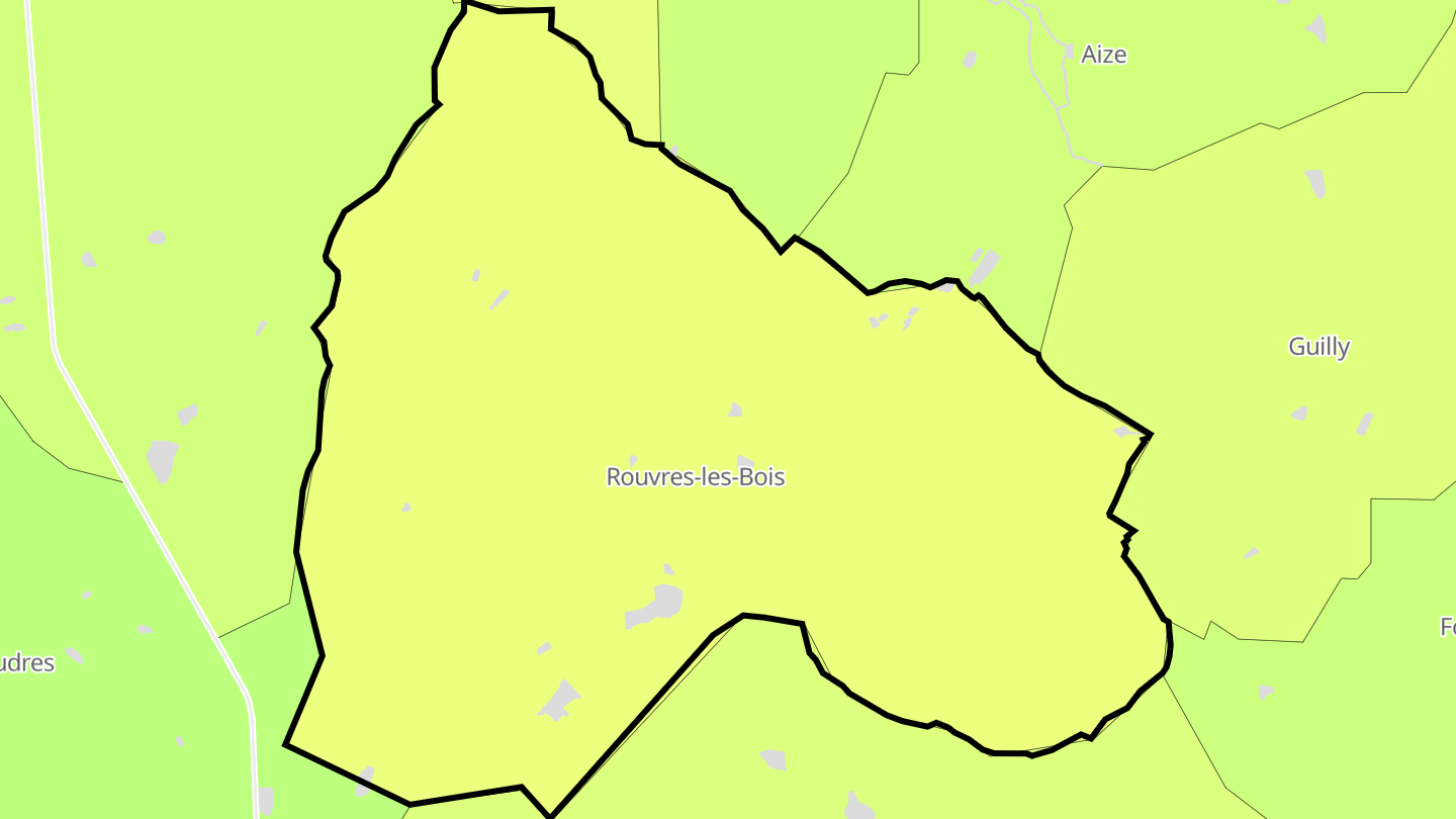 Carte des prix de l'immobilier Rouvres-les-Bois