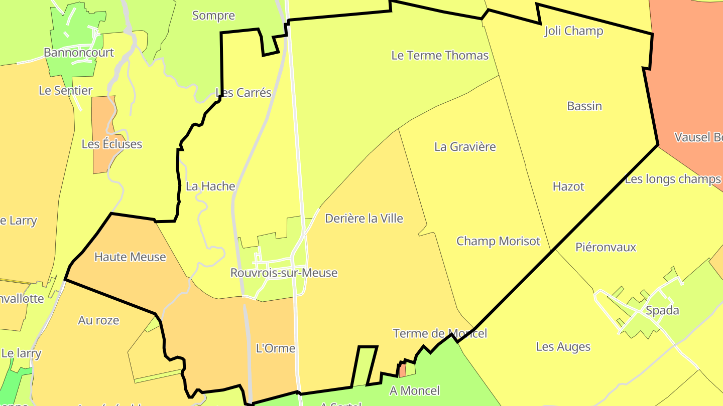 Carte des prix de l'immobilier Rouvrois-sur-Meuse