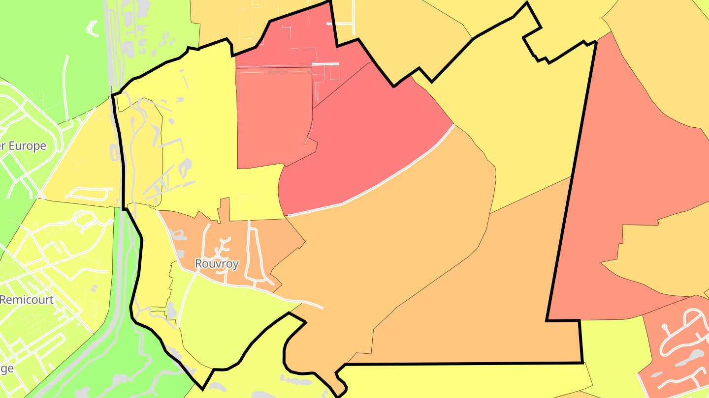 Carte des prix de l'immobilier Rouvroy