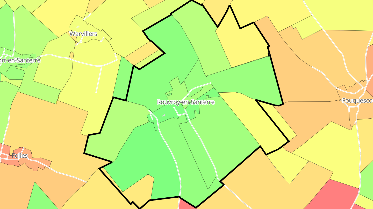 Carte des prix de l'immobilier Rouvroy-en-Santerre