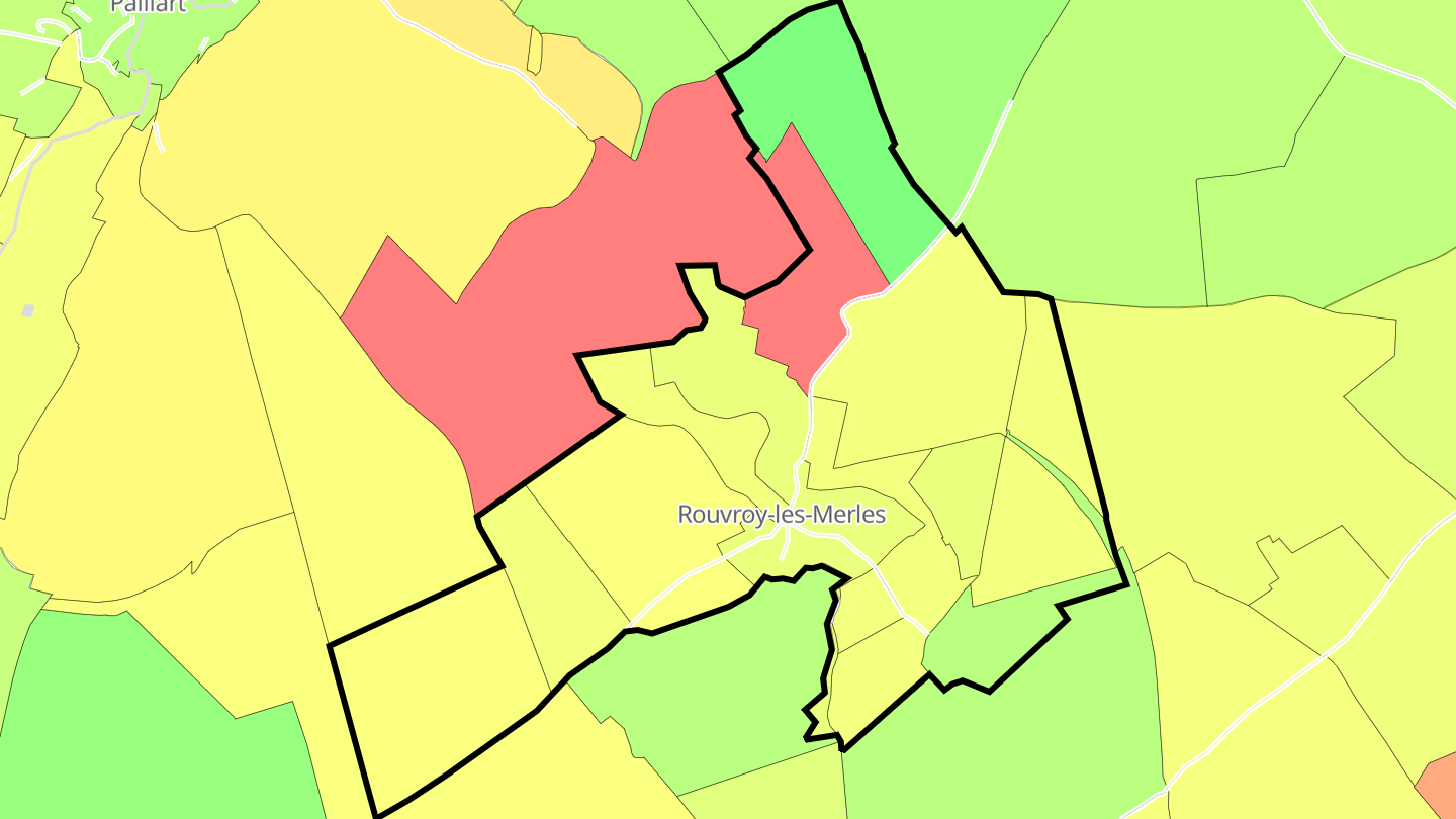 Carte des prix de l'immobilier Rouvroy-les-Merles