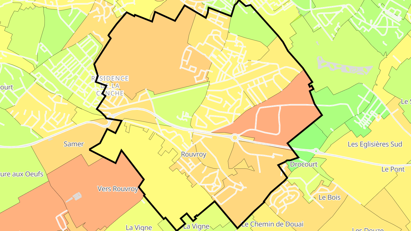 Carte des prix de l'immobilier Rouvroy